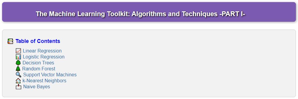 ML algorithms